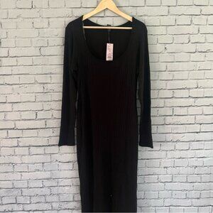 Wild Fable Black Long Sleeve Sheath Dress
